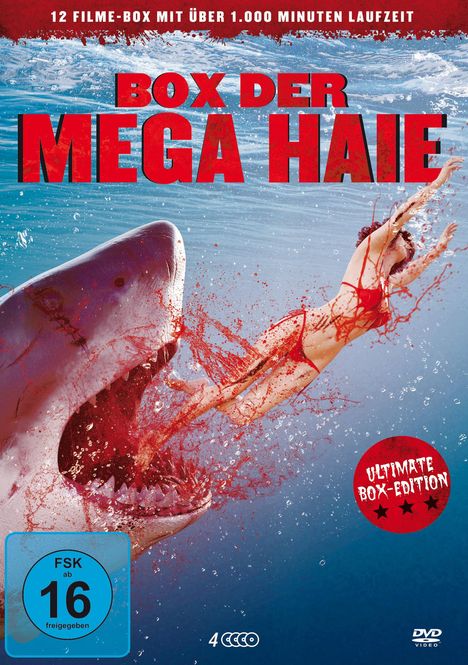 Box der Mega Haie (12 Filme auf 4 DVDs), 4 DVDs