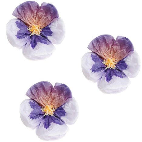 Seidenpapierblumen Stiefmütterchen, Lila, S, FSC MIX, Ø 13 cm, 3 Stk, Diverse