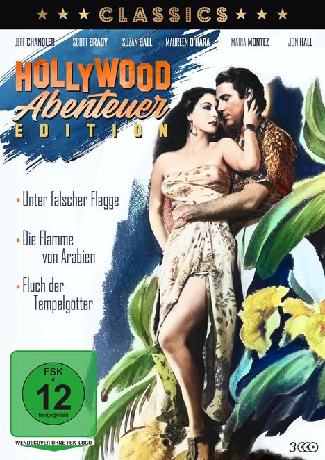 Hollywood Abenteuer Edition: Unter falscher Flagge / Die Flamme von Arabien / Fluch der Tempelgötte, 3 DVDs