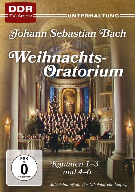 DDR TV-Archiv, Unterhaltung. Johann Sebastian Bach, Weihnachts-Oratorium, Kantaten 1–3 und 4–6. Nikolaikirche Leipzig.