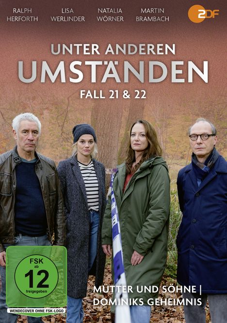 "Unter anderen Umständen: Fall 21 & 22. Mütter und Söhne | Dominiks Geheimnis. Vier Personen im Freien, herbstliche Umgebung."