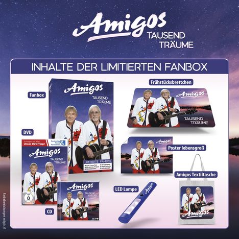 Die Amigos: Tausend Träume (Limited Fanbox Edition), 1 CD und 1 DVD