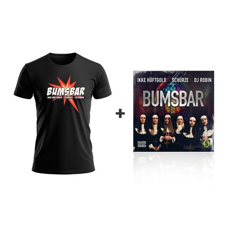 Ikke Hüftgold, Schürze &amp; DJ Robin: Bumsbar (CD + Shirt L), 1 Maxi-CD und 1 T-Shirt