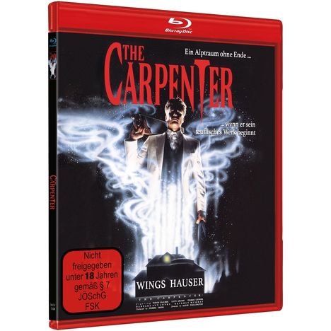 "The Carpenter. Ein Alptraum ohne Ende... wenn er sein teuflisches Werk beginnt. Nicht freigegeben unter 18 Jahren."