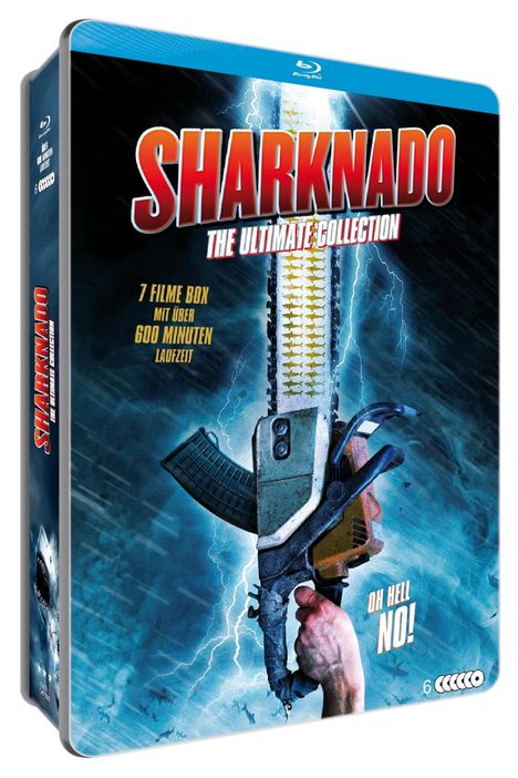 Sharknado - The Ultimate Collection (Blu-ray in Metallbox), 5 Blu-ray Discs und 1 DVD