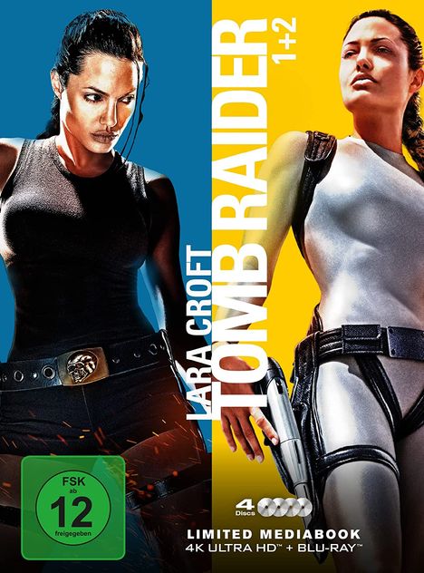 Lara Croft: Tomb Raider 1 &amp; 2 (Ultra HD Blu-ray &amp; Blu-ray im Mediabook), 2 Ultra HD Blu-rays und 2 Blu-ray Discs