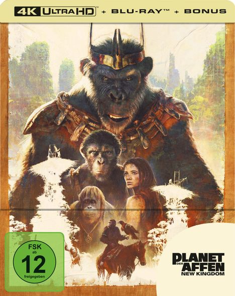 Planet der Affen: New Kingdom (Ultra HD Blu-ray &amp; Blu-ray im Steelbook), 1 Ultra HD Blu-ray und 1 Blu-ray Disc