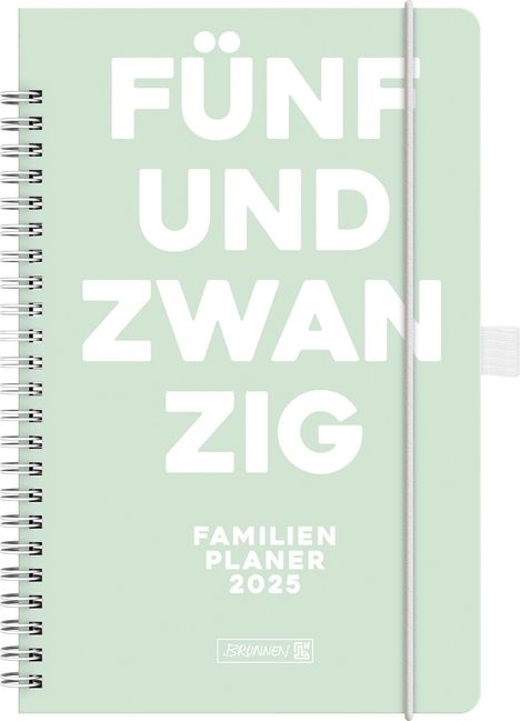 Brunnen 1070290035 Buchkalender Familienplaner (2025) "Fünfundzwanzig"| 2 Seiten = 1 Woche| A5| 192 Seiten| Hardcover| mint, Buch