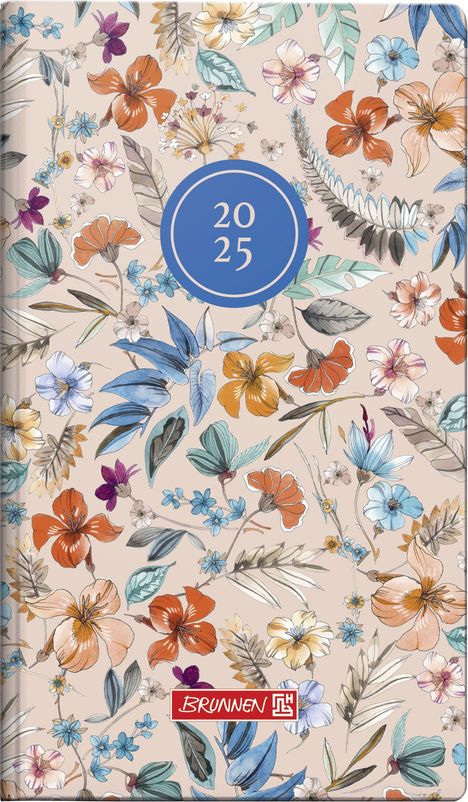 Brunnen 1075615025 Taschenkalender Modell 756 (2025) "Botanical"| 2 Seiten = 1 Woche| A6| 144 Seiten| Grafik-Einband| bunt, Buch
