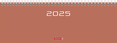Brunnen 1077261055 Querterminbuch Modell 772 (2025)| 2 Seiten = 1 Woche| 297 × 105 mm| 112 Seiten| Karton-Einband| coral, Kalender
