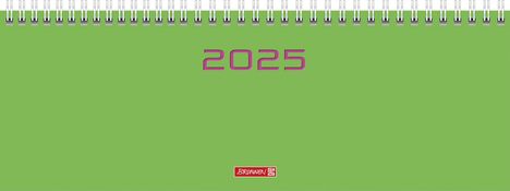 Brunnen 1077261535 Querterminbuch Modell 772 (2025)| 2 Seiten = 1 Woche| 297 × 105 mm| 112 Seiten| Karton-Einband| grün, Kalender