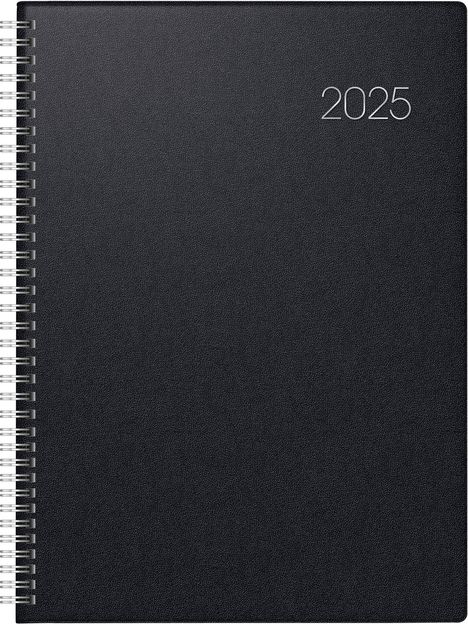 Brunnen 1078765905 Buchkalender Modell 787 (2025)| 1 Seite = 1 Tag| A4| 416 Seiten| Balacron-Einband| schwarz, Buch