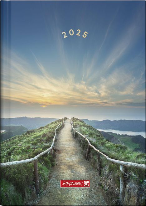 Brunnen 1079615025 Buchkalender Modell 796 (2025) "Mountain Trail"| 2 Seiten = 1 Woche| A5| 128 Seiten| Grafik-Einband| bunt, Buch