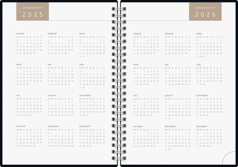 rido/idé 7021407025 Buchkalender Young Line (2025) "One Line"| 2 Seiten = 1 Woche| A5| 160 Seiten| Grafik-Einband| beige, Buch