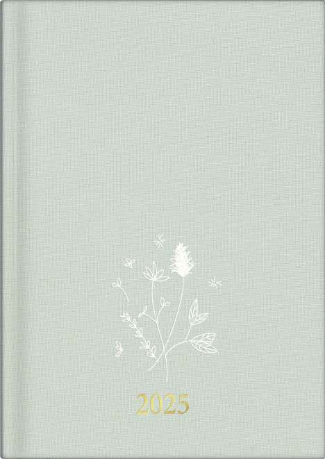 rido/idé 7021503015 Buchkalender Young Line (2025) "Wild Flowers"| 2 Seiten = 1 Woche| A5| 160 Seiten| Leinen-Einband| mint, Buch