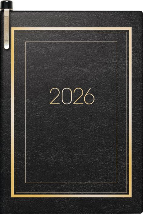 BRUNNEN 1071336906 | Taschenkalender Mod. 713 2026 | A7, Kunstleder, schwarz, Buch