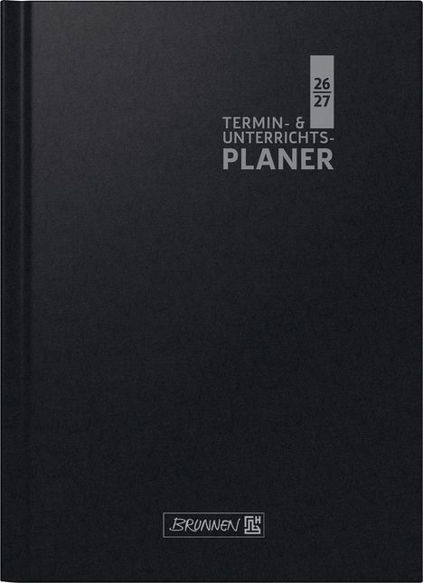 TERMIN- & UNTERRICHTS-PLANER 26/27, dunkles Cover, unten "BRUNNEN" Logo.
