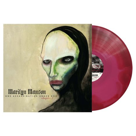 Text: "Marilyn Manson. One Assassination Under God. Chapter 2." Illustration: Unheimliches Gesicht in grünlichen Tönen.