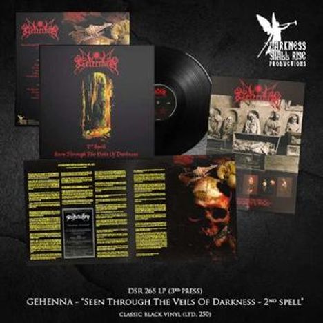 Album-Cover mit Schriftzug: "DSR 265 LP (3rd PRESS) GEHENNA - 'SEEN THROUGH THE VEILS OF DARKNESS - 2nd SPELL'".