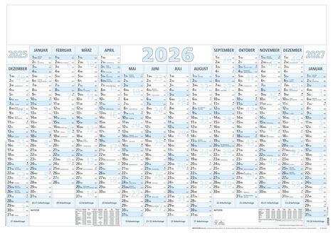 Plakatkalender 14 Monate plano, Kalender