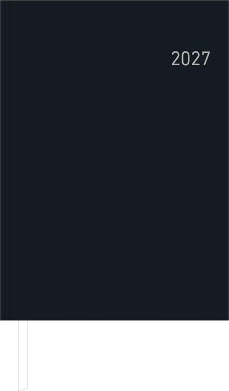 Text "2027" in der oberen rechten Ecke, dunkler Einband, schlichtes Design.