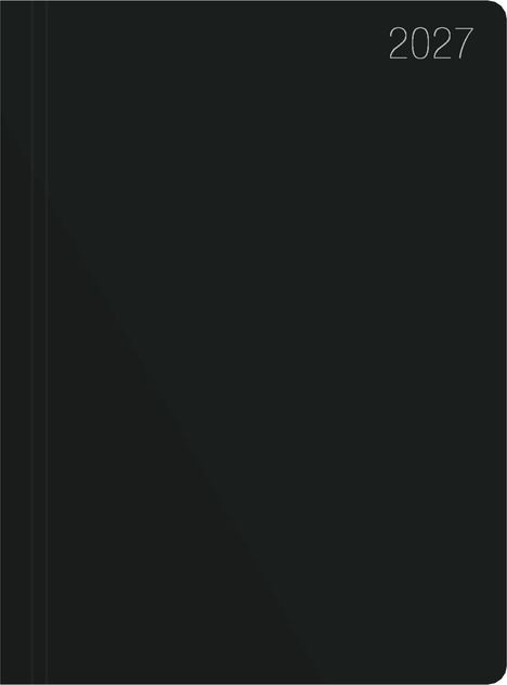 Schwarzes Cover mit der silbernen Zahl "2027" oben rechts. Minimalistisches Design.