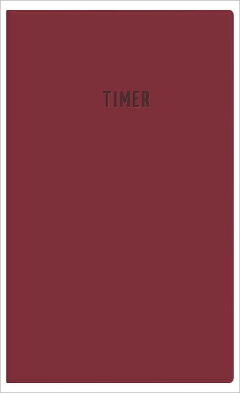 Der Text "TIMER" steht mittig auf einem einfarbigen, dunkelroten Hintergrund.