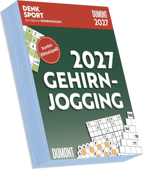 "2027 Gehirn-Jogging", "DENKSPORT", "bunter Rätselspaß", "DUMONT". Rätselbuch mit Sudoku und anderen Zahlenpuzzles.
