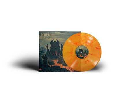 "Memoriam Requiem for Mankind" steht auf dem Cover. Eine orange-rote Schallplatte liegt daneben.
