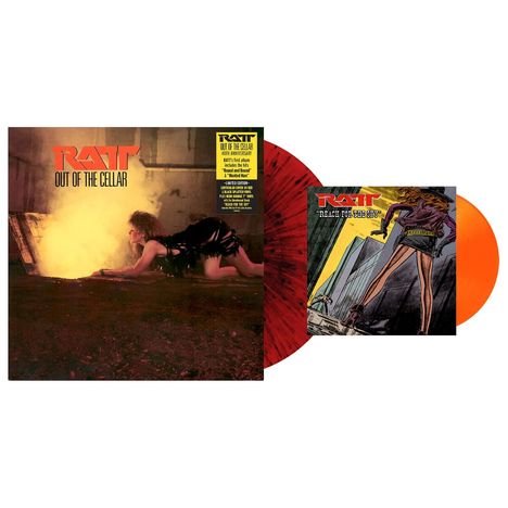 Ratt: Out Of The Cellar (40th Anniversary) (Limited Edition) (Red &amp; Black Splatter Vinyl) (7": Orange Vinyl), 1 LP und 1 Single 7"