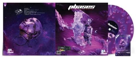 "Phases" steht oben, Cover mit futuristischer Roboterfigur vor lila Planetenlandschaft, Schallplatte daneben.