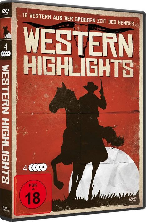 Western Highlights (12 Filme auf 4 DVDs), 4 DVDs