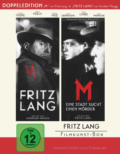 Fritz Lang Filmkunst Box: Fritz Lang / M - Eine Stadt sucht einen Mörder (Blu-ray), 2 Blu-ray Discs