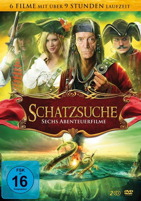 Schatzsuche - Sechs Abenteuerfilme (6 Filme auf 2 DVDs), 2 DVDs
