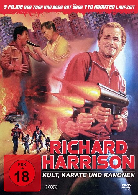 Richard Harrison - Kult, Karate und Kanonen (9 Filme auf 3 DVDs), 3 DVDs