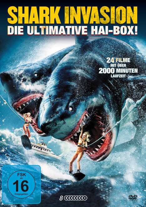 Shark Invasion - Die ultimative Hai-Box! (24 Filme auf 8 DVDs), 8 DVDs