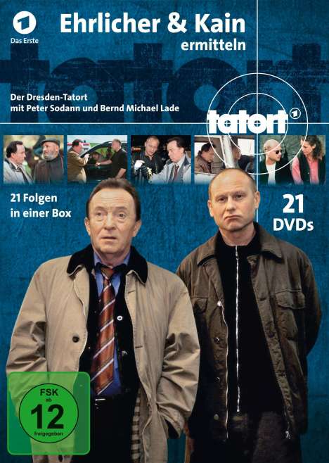 Tatort Dresden - Ehrlicher &amp; Kain ermitteln (Fall 1-21), 21 DVDs