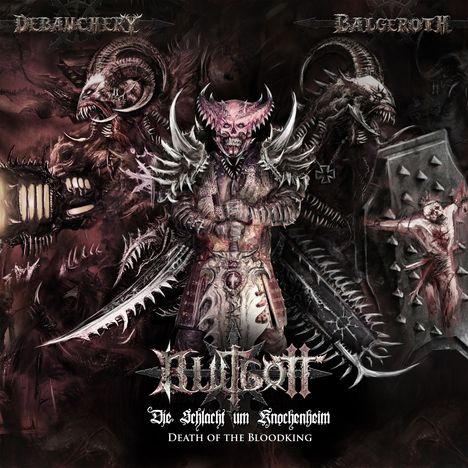 Debauchery Balgeroth. Blood God. Die Schlacht um Knochenheim. Death of the Bloodking. Dämonische Krieger mit Rüstung und Waffen.