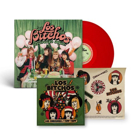 Los Bitchos: Let The Festivities Begin (Los Chrismos Edition) (Limited Edition) (Red Vinyl), 1 LP und 1 Single 7"