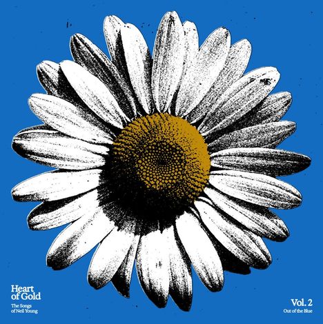 „Heart of Gold”, „Vol. 2”, „The Songs of Neil Young”. Illustration: Gänseblümchen vor blauem Hintergrund.
