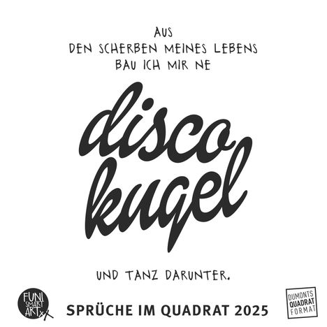 DUMONT - Sprüche im Quadrat 2025 Wandkalender, 23x23cm, Typo-Kalender von FUNI SMART ART, 12 Monatsblätter mit lustigen Sprüchen, Kalender