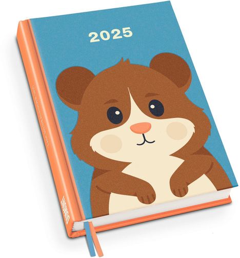 Hamster Taschenkalender 2025 - Tier-Illustration von Dawid Ryski - Terminplaner mit Wochenkalendarium - Format 11,3 x 16,3 cm, Buch