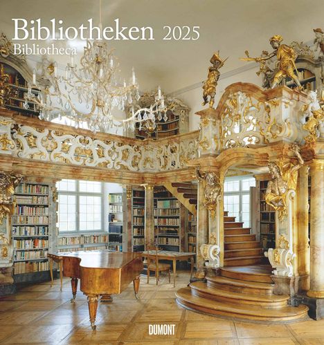 Bibliotheken 2025 - Wand-Kalender - Foto-Kalender - 45x48 - Bücher, Kalender