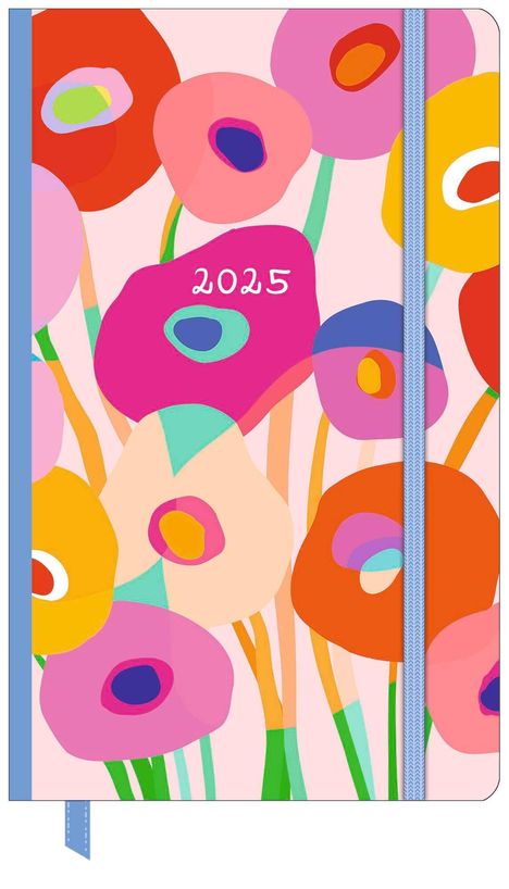 Dominique Vari Blossom - Wochen-Notizkalender groß 2025 - Taschen-Kalender 13x21 cm - mit Verschlussband &amp; Falttasche - Weekly, Kalender