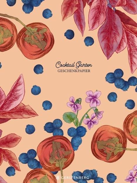 Cocktail Garten Geschenkpapier-Heft - Motiv Blaubeeren, Diverse