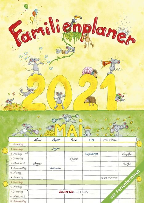 Familienplaner 2021, Kalender