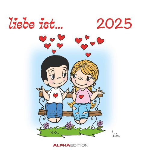 liebe ist... 2025 - Postkarten-Kalender - Kalender-mit-Postkarten - zum-raustrennen - 16x17, Kalender