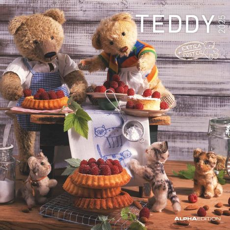 Teddy 2025 - Broschürenkalender 30x30 cm (30x60 geöffnet) - Kalender mit Platz für Notizen - Bildkalender - Wandkalender - mit herausnehmbarem Poster, Kalender