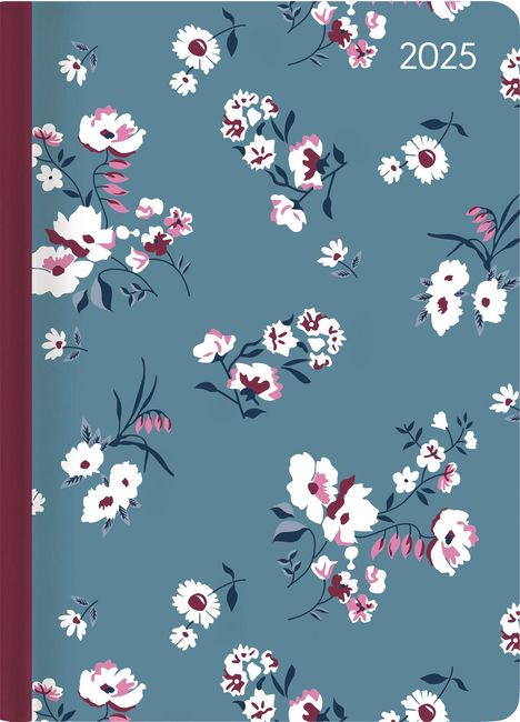 Lady Journal Midi Flowers 2025 - Taschen-Kalender 12x17 cm - Blumen - mit Mattfolie - Notiz-Buch - Weekly - 192 Seiten - Alpha Edition, Buch