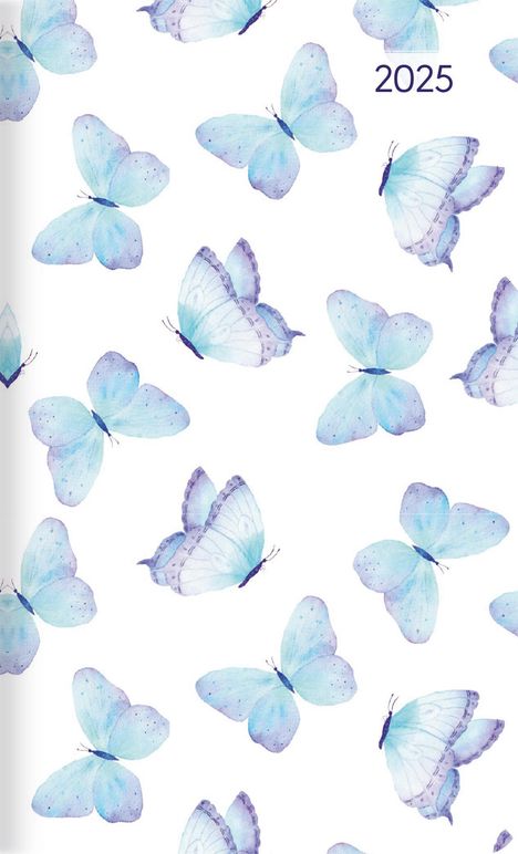 Taschenplaner Style Schmetterling 2025 - Taschen-Kalender 9,5x16 cm - seperates Adressheft - 1 Seite 1 Woche - 64 Seiten - Notiz-Heft - Alpha Edition, Buch